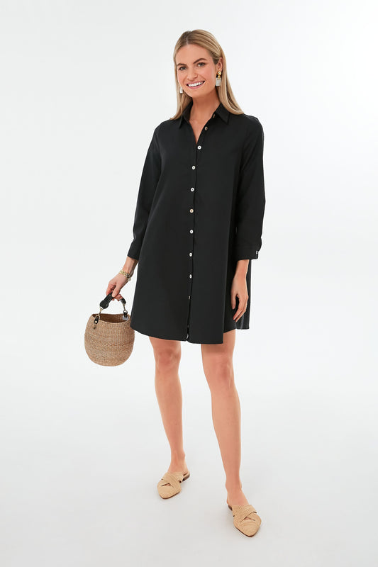 Black Oxford Harris Shirt Dress