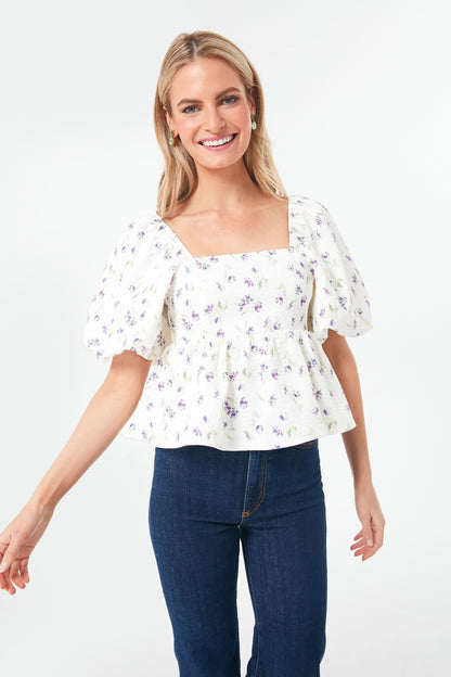 Ivory Square Neck Mira Blouse