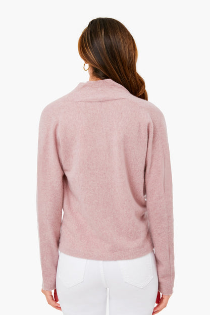 Pink Shell Wrap Front Pullover