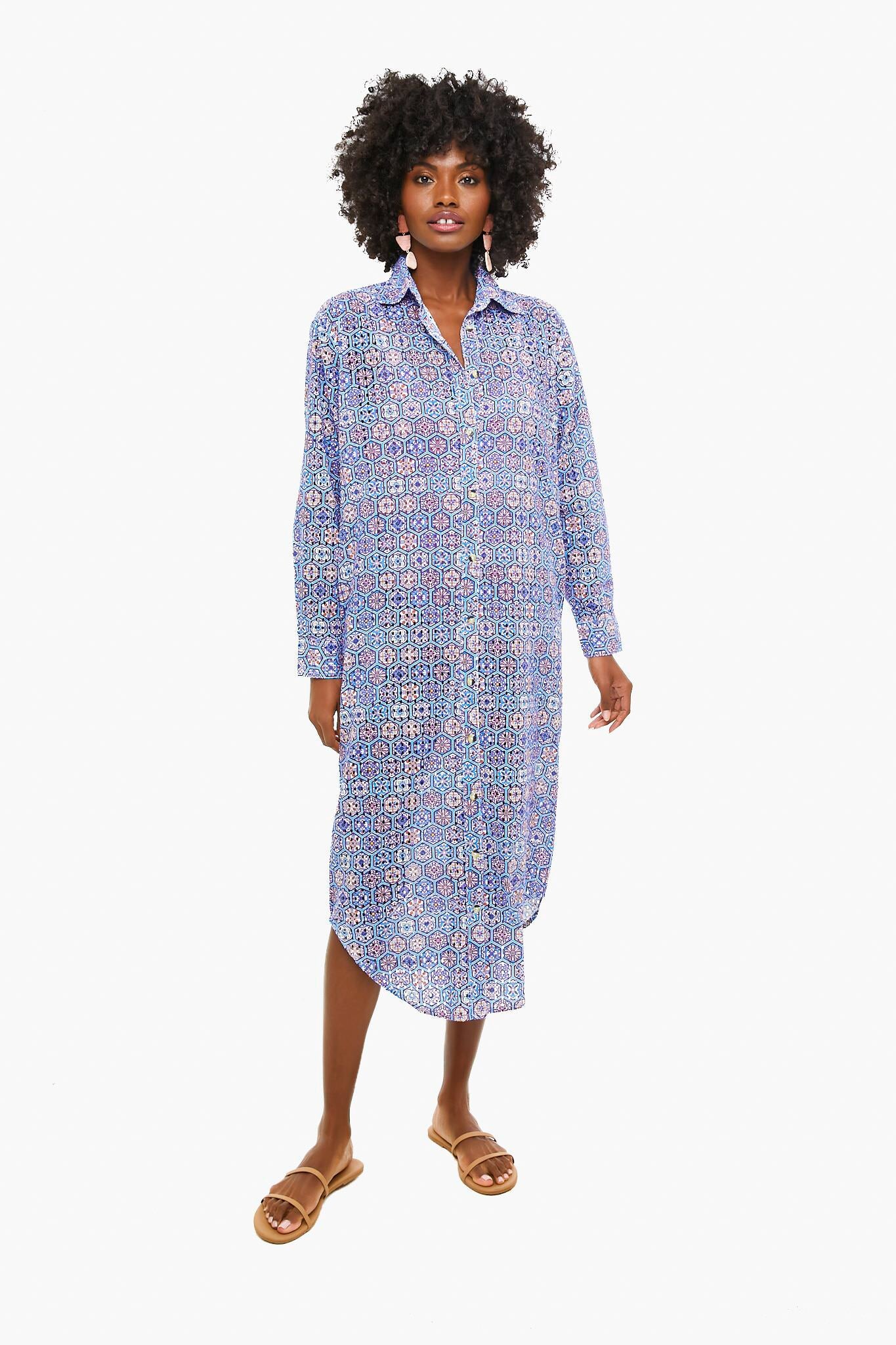 Patchwork Print Oxford Maxi