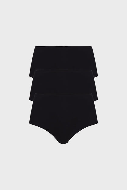 Black Classic High Rise Bikini 3 Pack