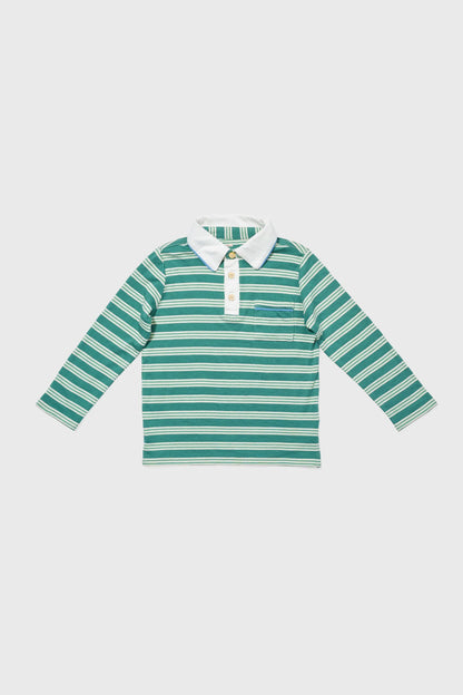 Pine Twin Stripe Parker Polo