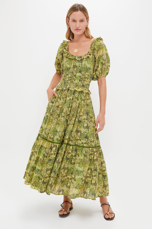 Green Tiger Percy Midi Dress