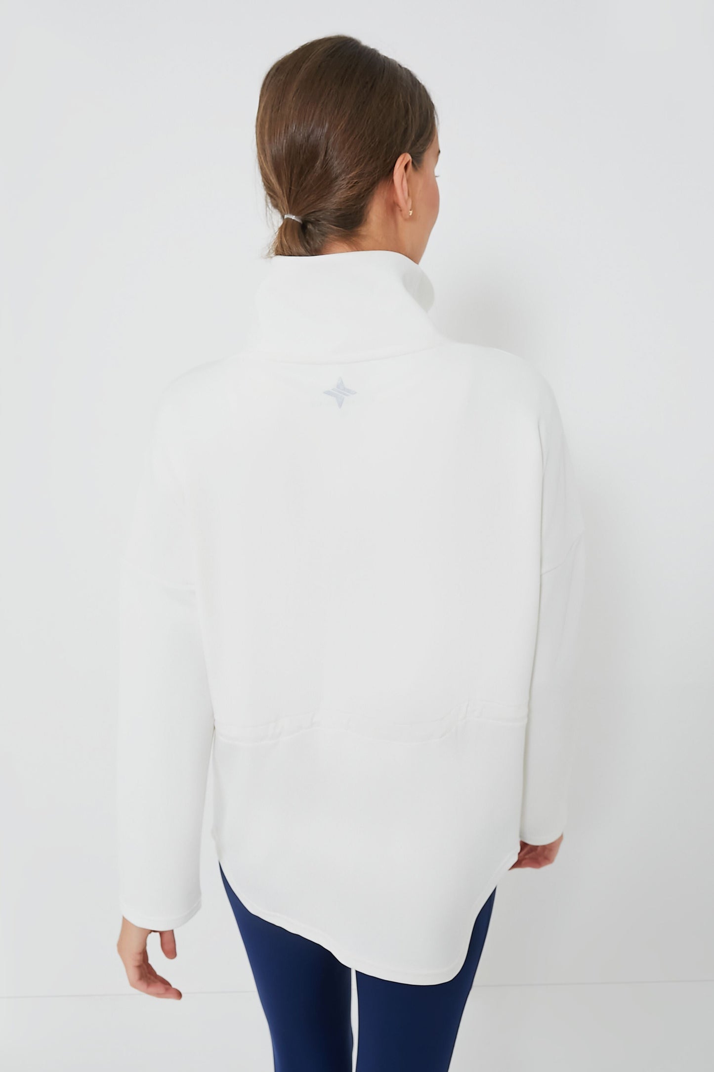 White Cinched Natalie Quarter Zip