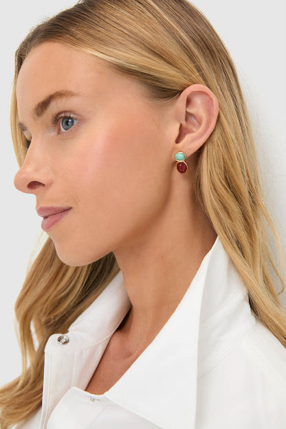 Multi Semi Precious Stone Earrings