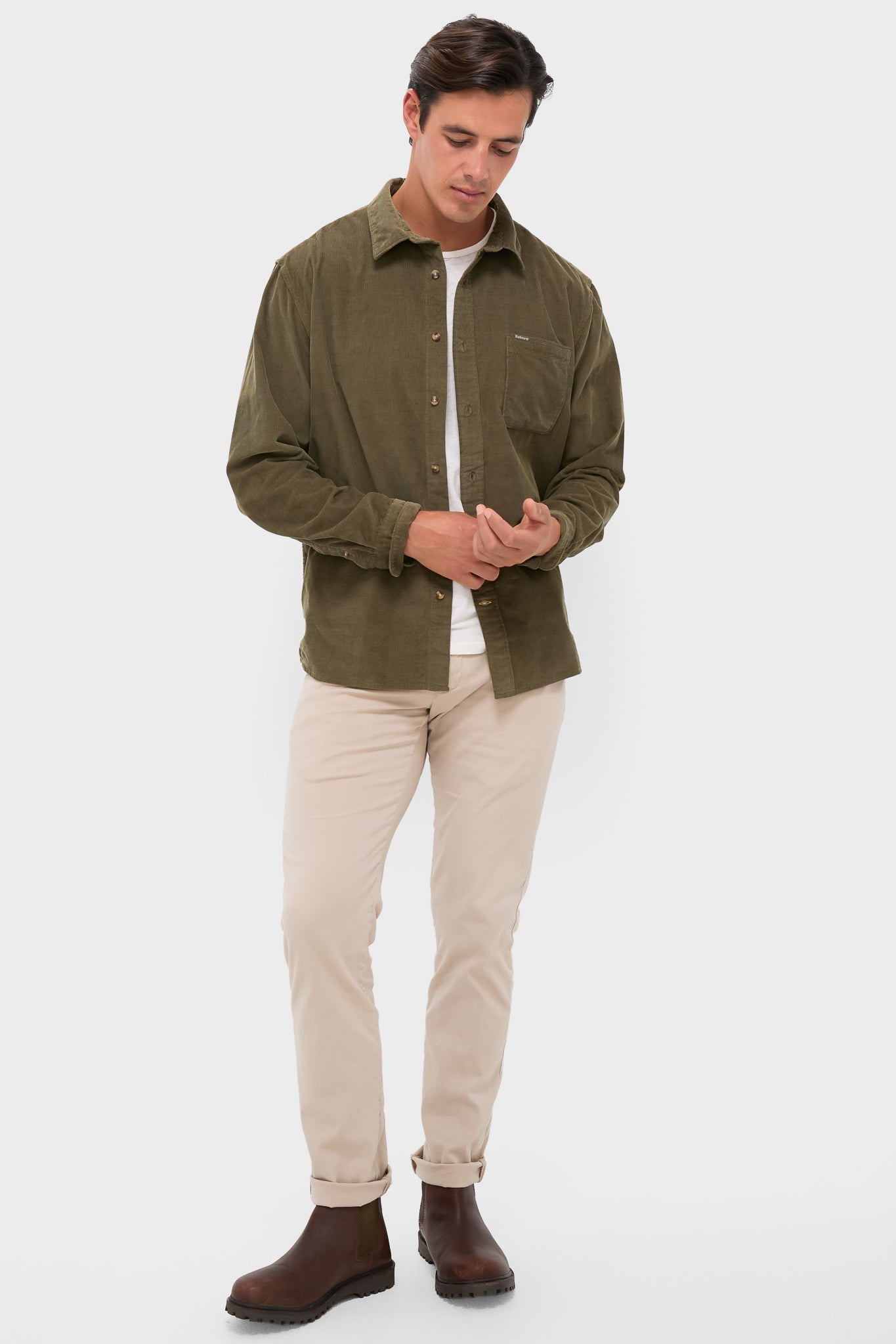 Olive Bramside Relaxed Cord Shirt