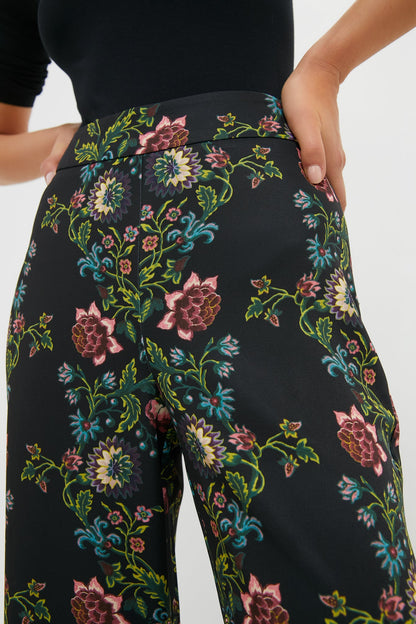 Midnight Moonflower Drapey Twill Erin Pants