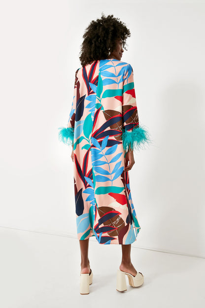 Vibrant Palm Feather Jamie Dress