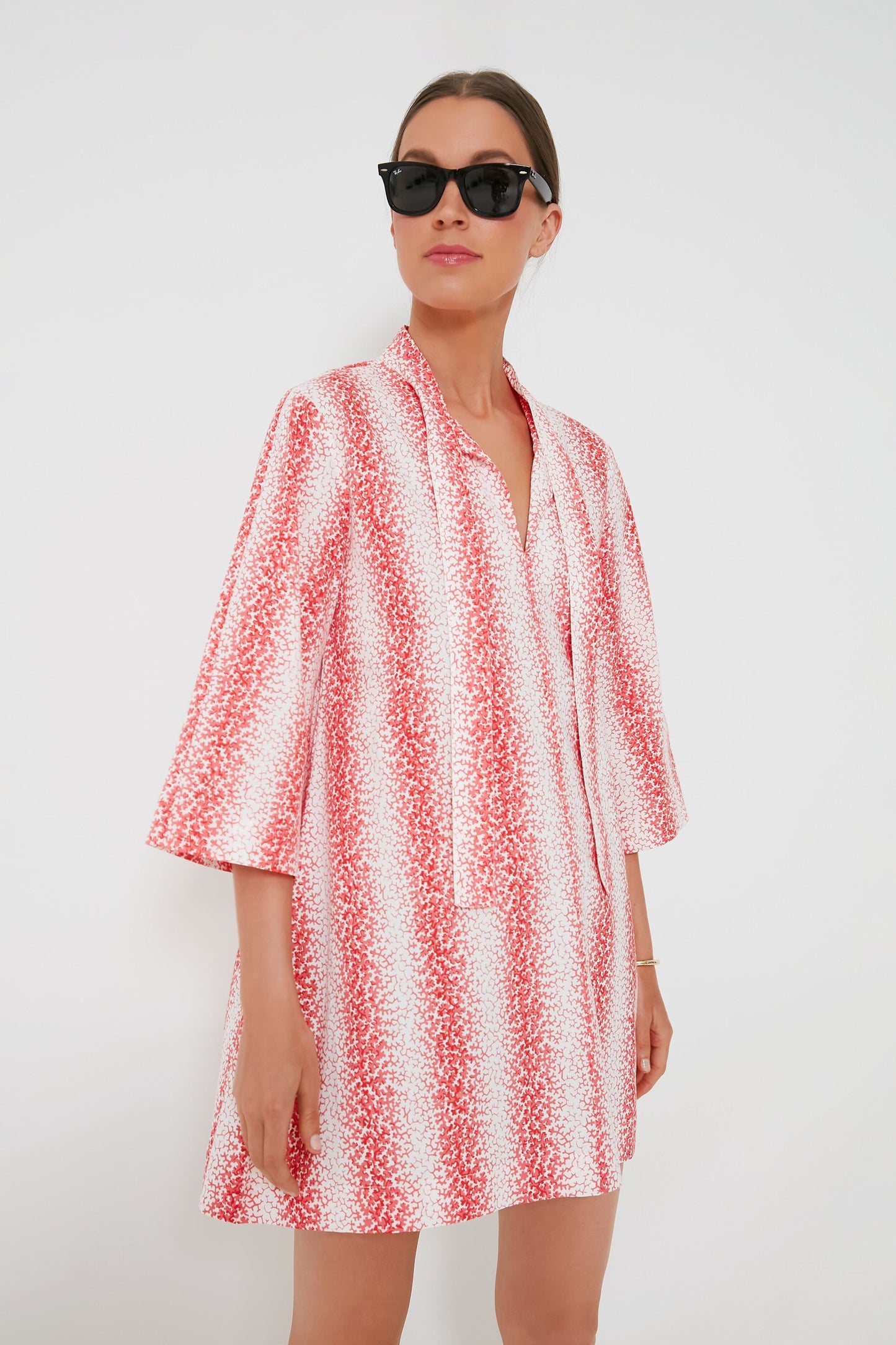 Speckled Coral Poplin Marseille Caftan