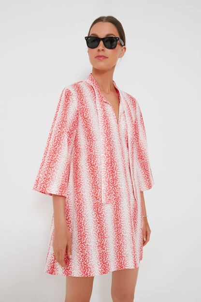 Speckled Coral Poplin Marseille Caftan