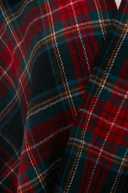 Exclusive Black Tartan Ruana Poncho