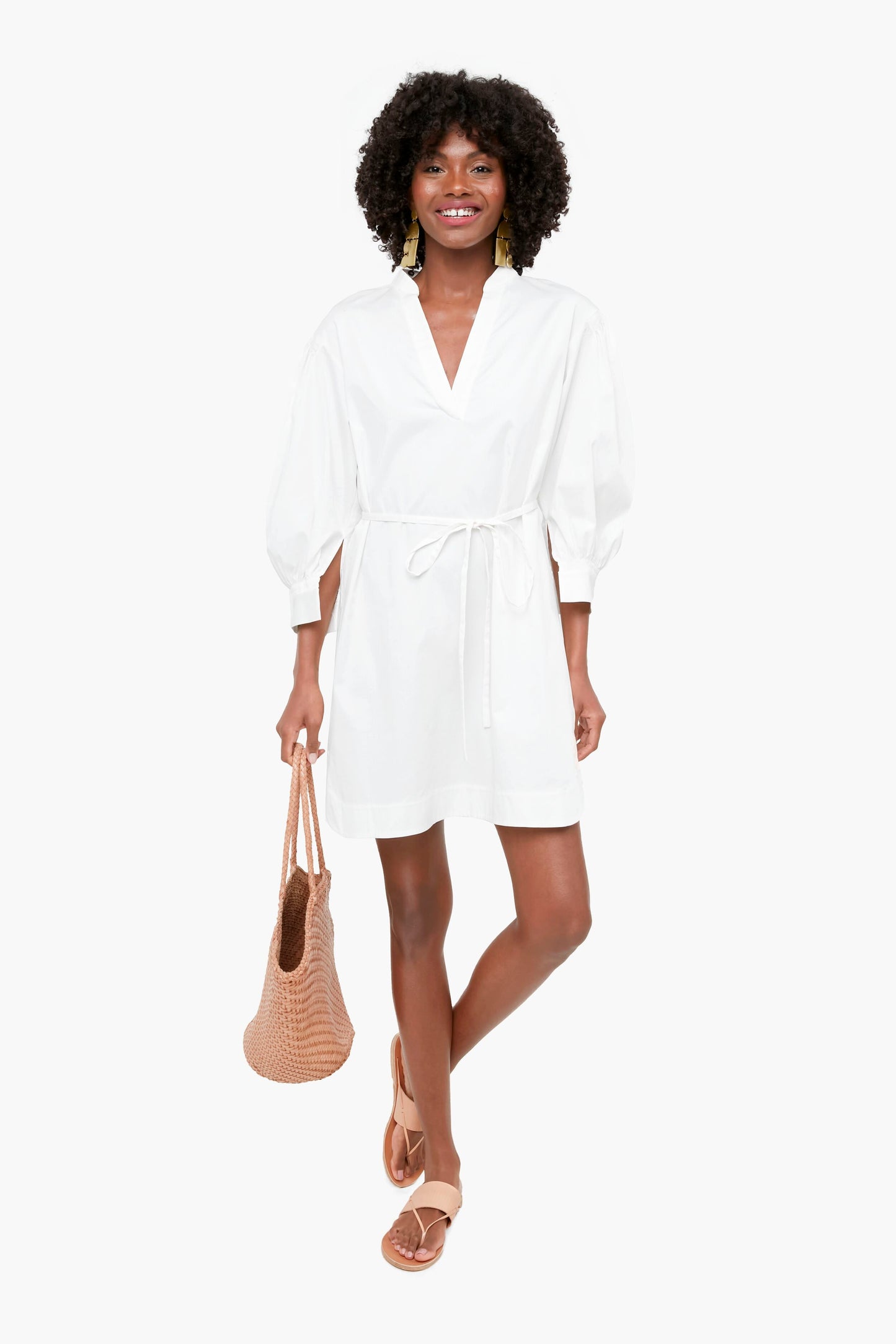 Snow Long Sleeve Belted Dress