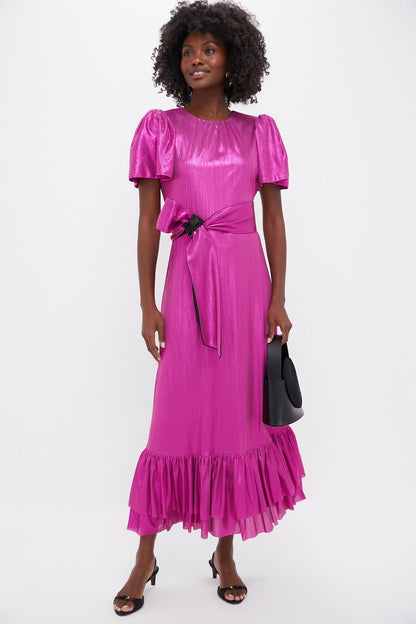 Fuchsia Metallic Angelina Dress