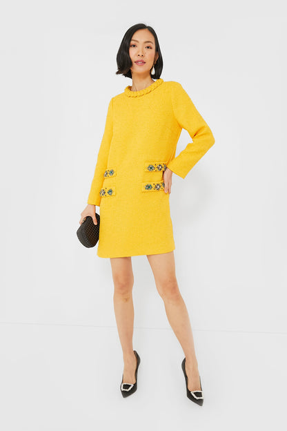 Marigold Tweed Long Sleeve Jackie Dress