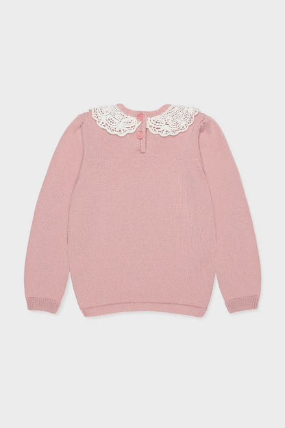 Dusty Pink Blanca Merino Wool Girl Jumper