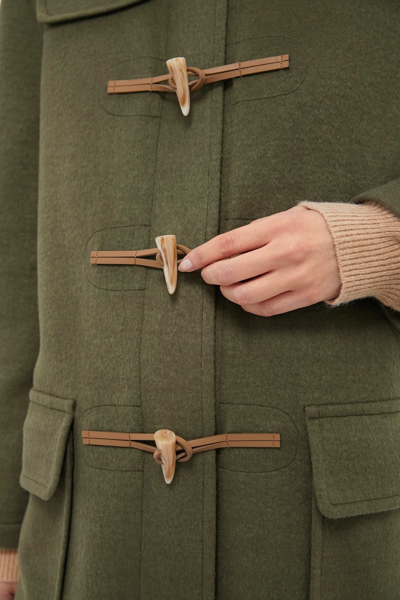 Olive Green Arthur Toggle Stadium Coat