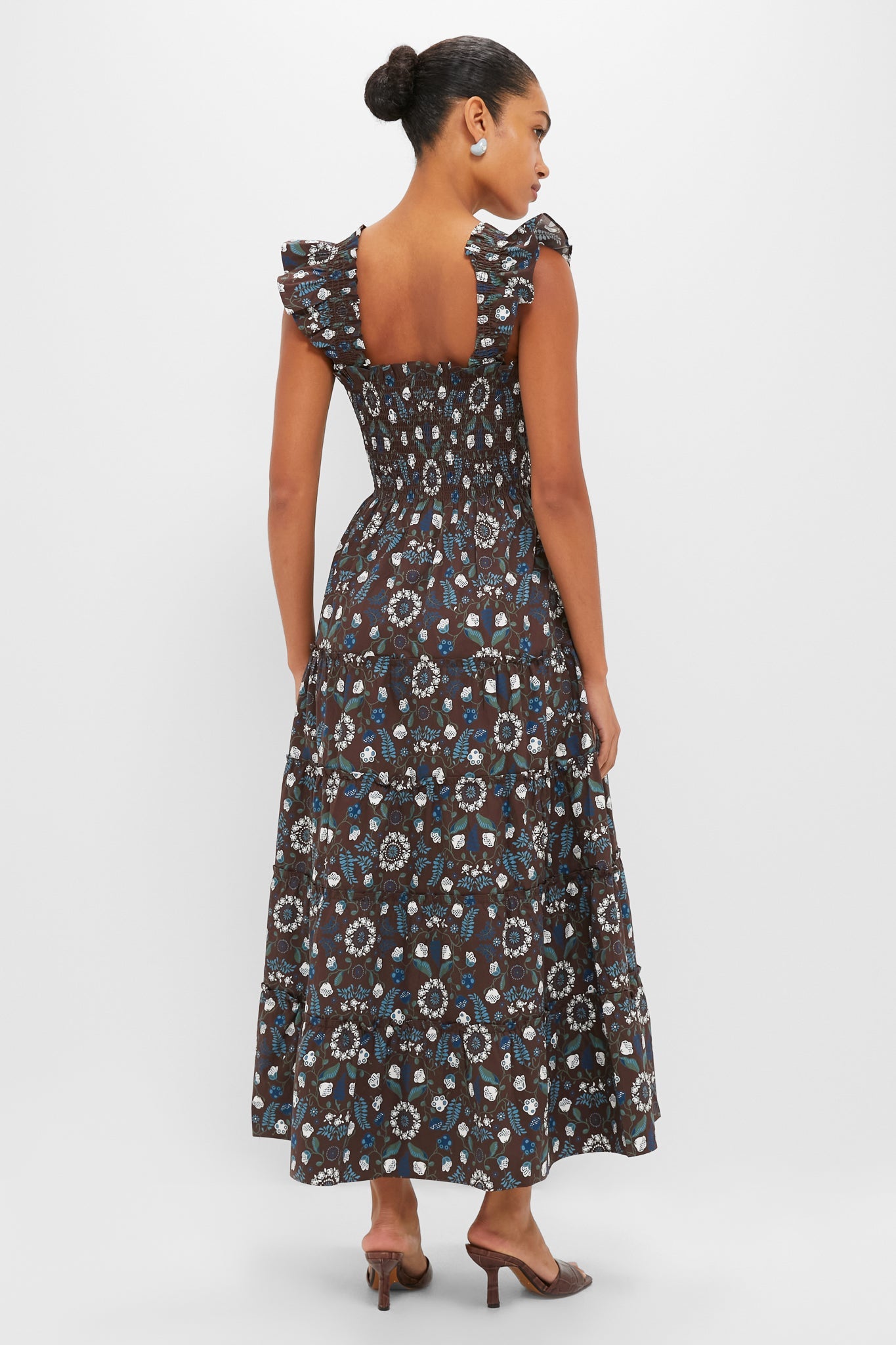 Chocolate Swedish Floral Ellie Maxi Nap Dress