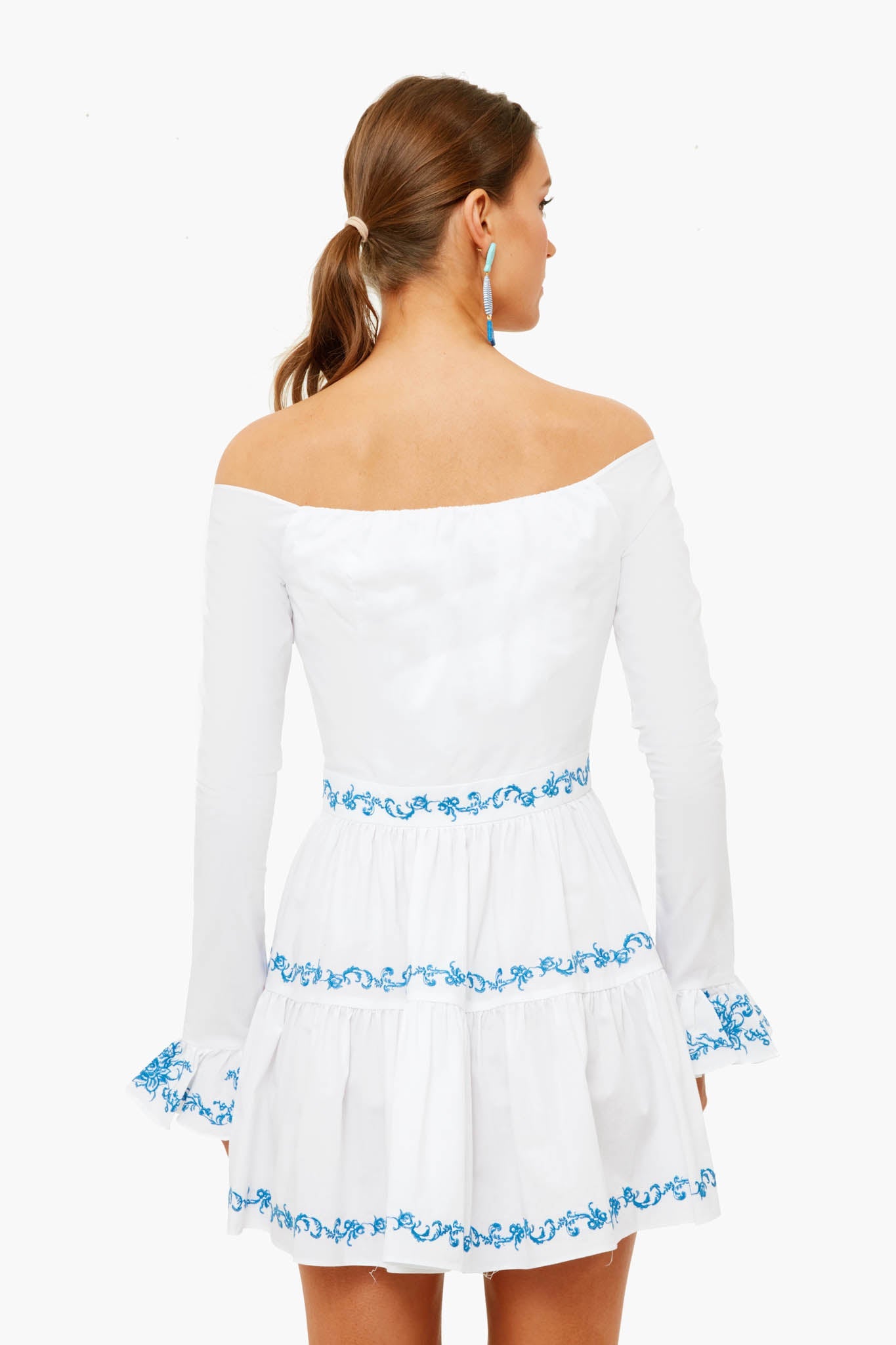 Blue Embroidery Lennon Dress