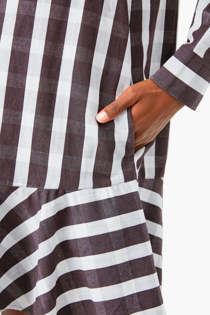 Espresso Check Callahan Dress