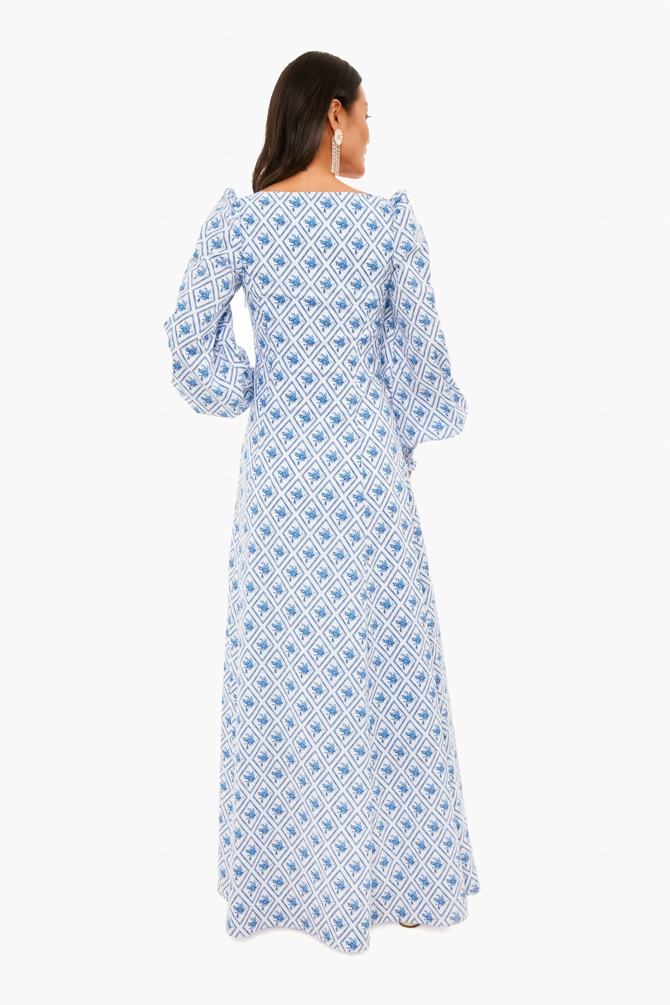 Blue Diamond Toile Elliot Maxi Dress