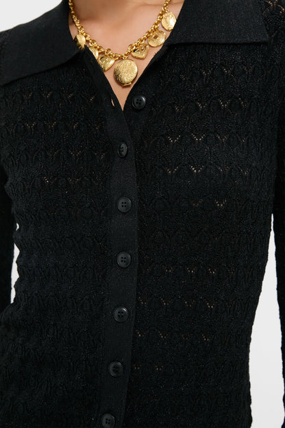 Black Ruby Knit Long Sleeve Polo