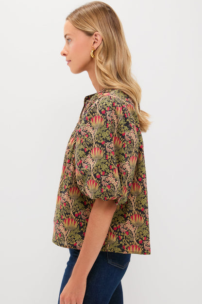 Black Multi Floral Frida Blouse