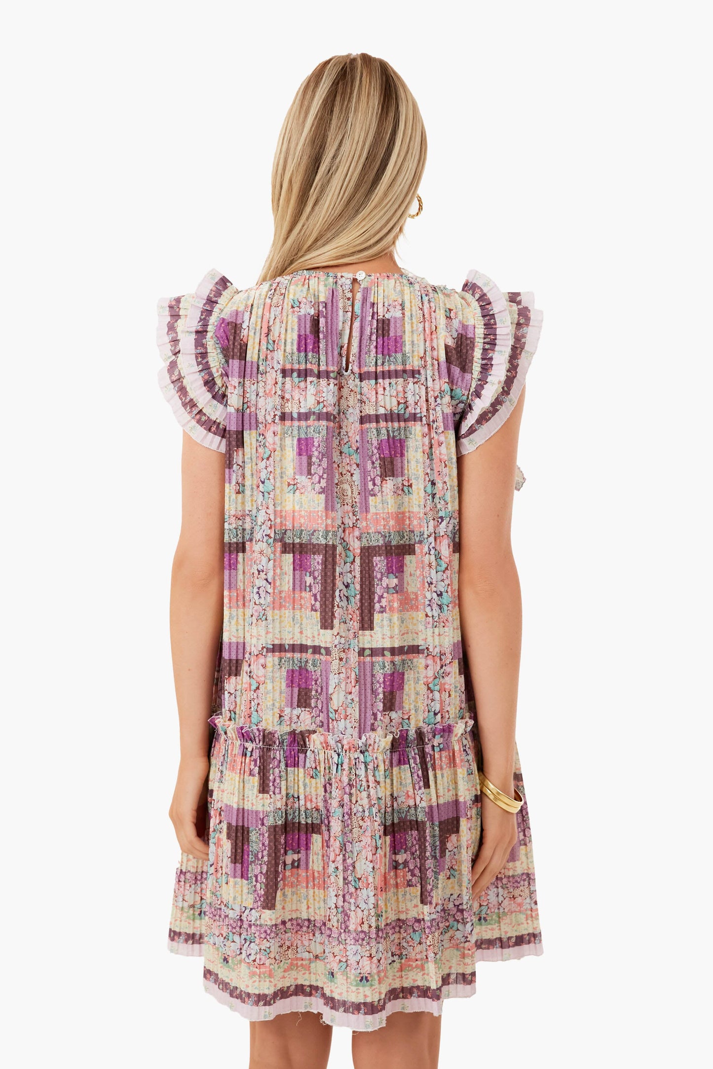 Multi Naya Print Pleated Dress