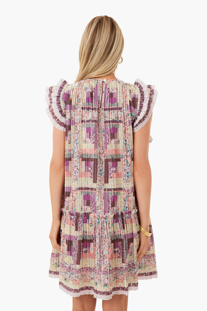 Multi Naya Print Pleated Dress