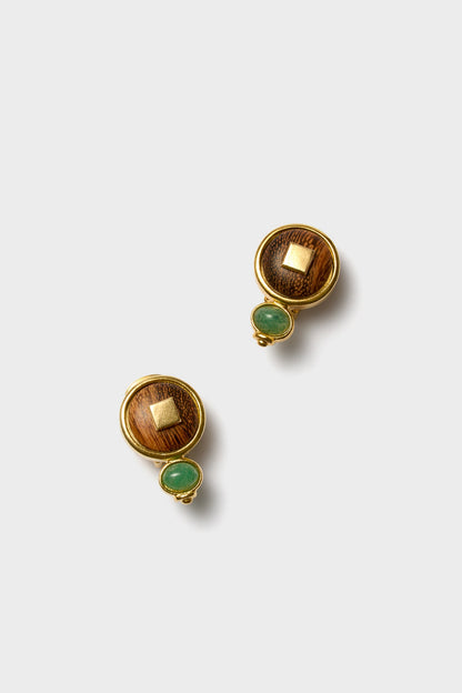 Oak and Green Earrings