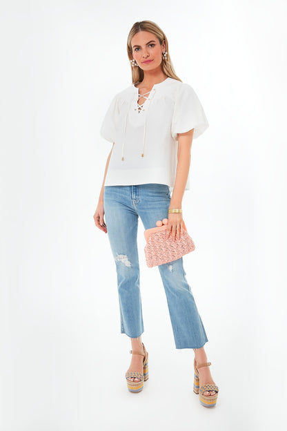 White Tie Front Robbie Top