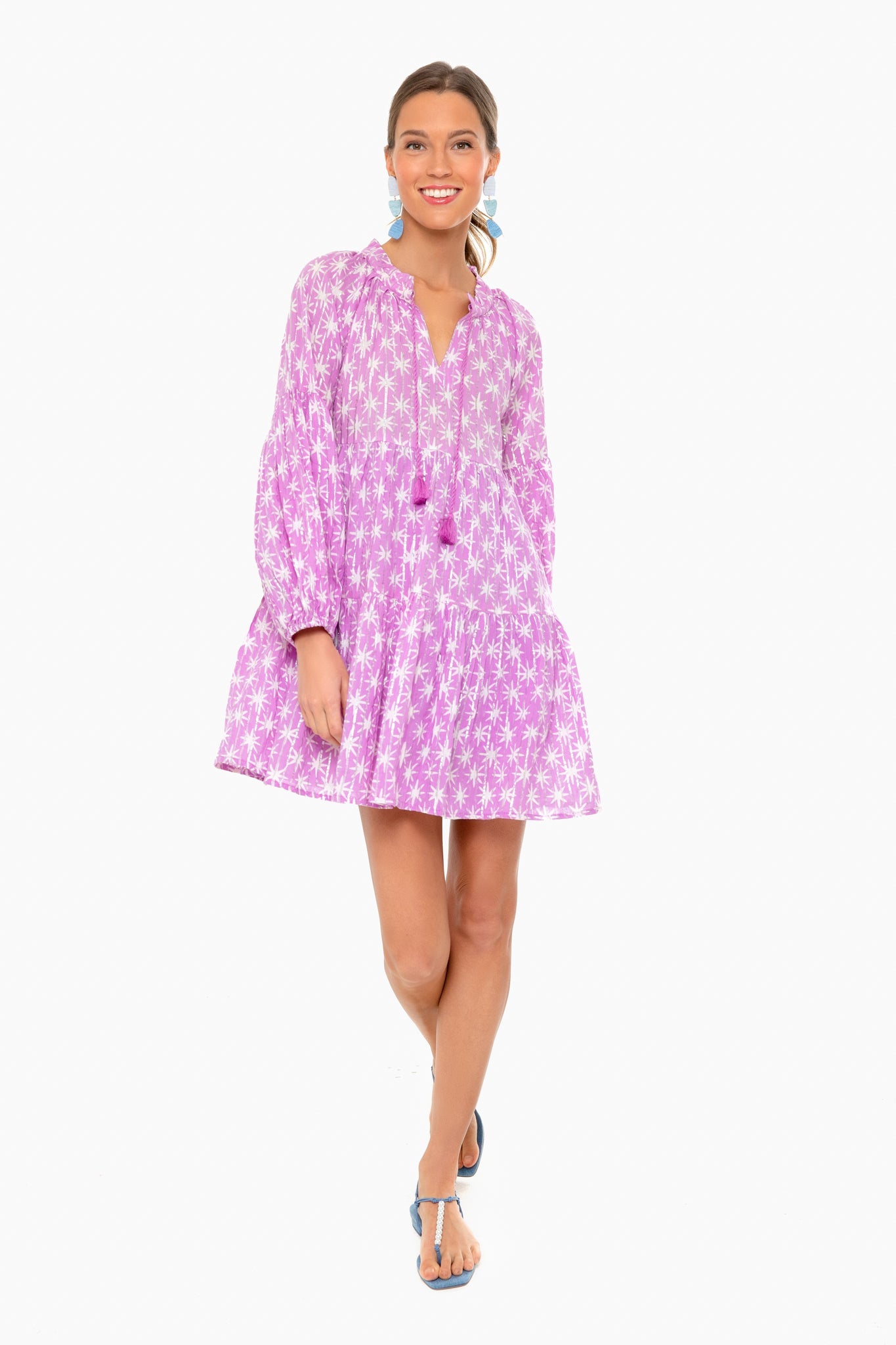 Virgo Lilac Balloon Sleeve Dress