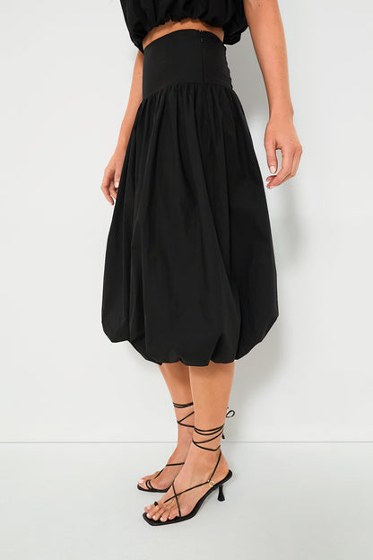 Black Nicollete Midi Skirt