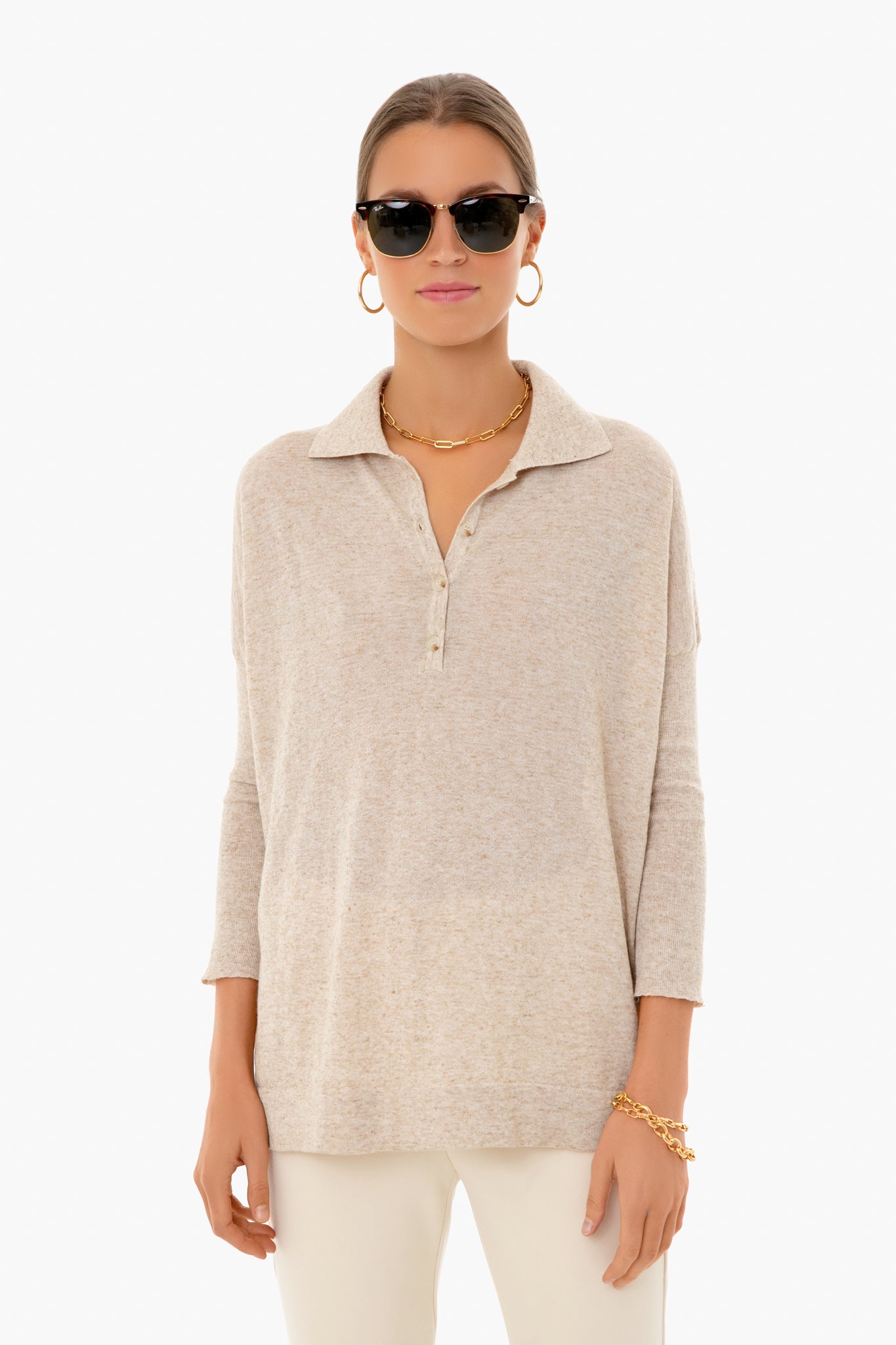 Ecru Clayton Knit Polo