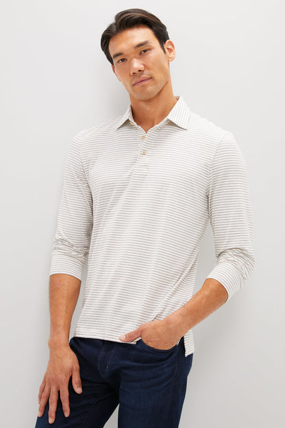 Logan Creek Stripe Long Sleeve Movement Polo