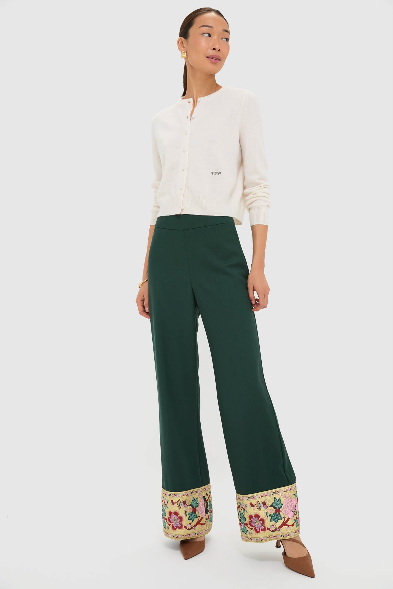 Garden Scrollwork Jacquard Cuff Erin Pants