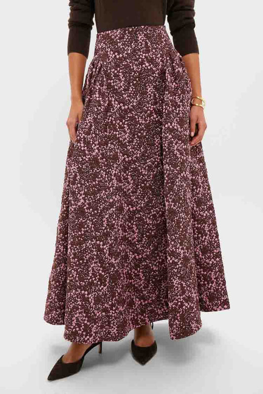 Mulberry Jacquard Sylvie Midi Skirt