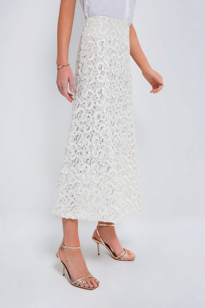 Vintage White Embroidered Skirt