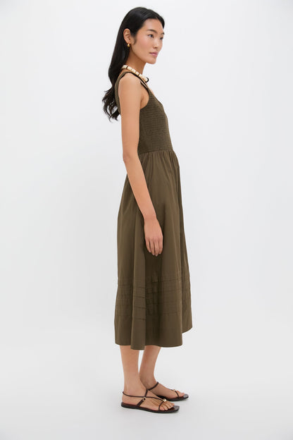 Olive Cotton Tiernan Dress
