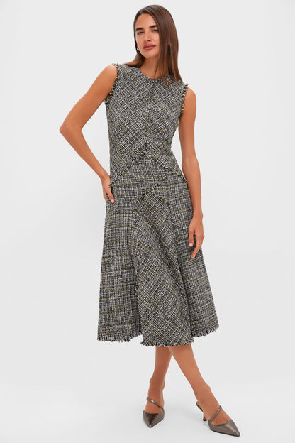 Dark Olive Sleeveless Midi Dress