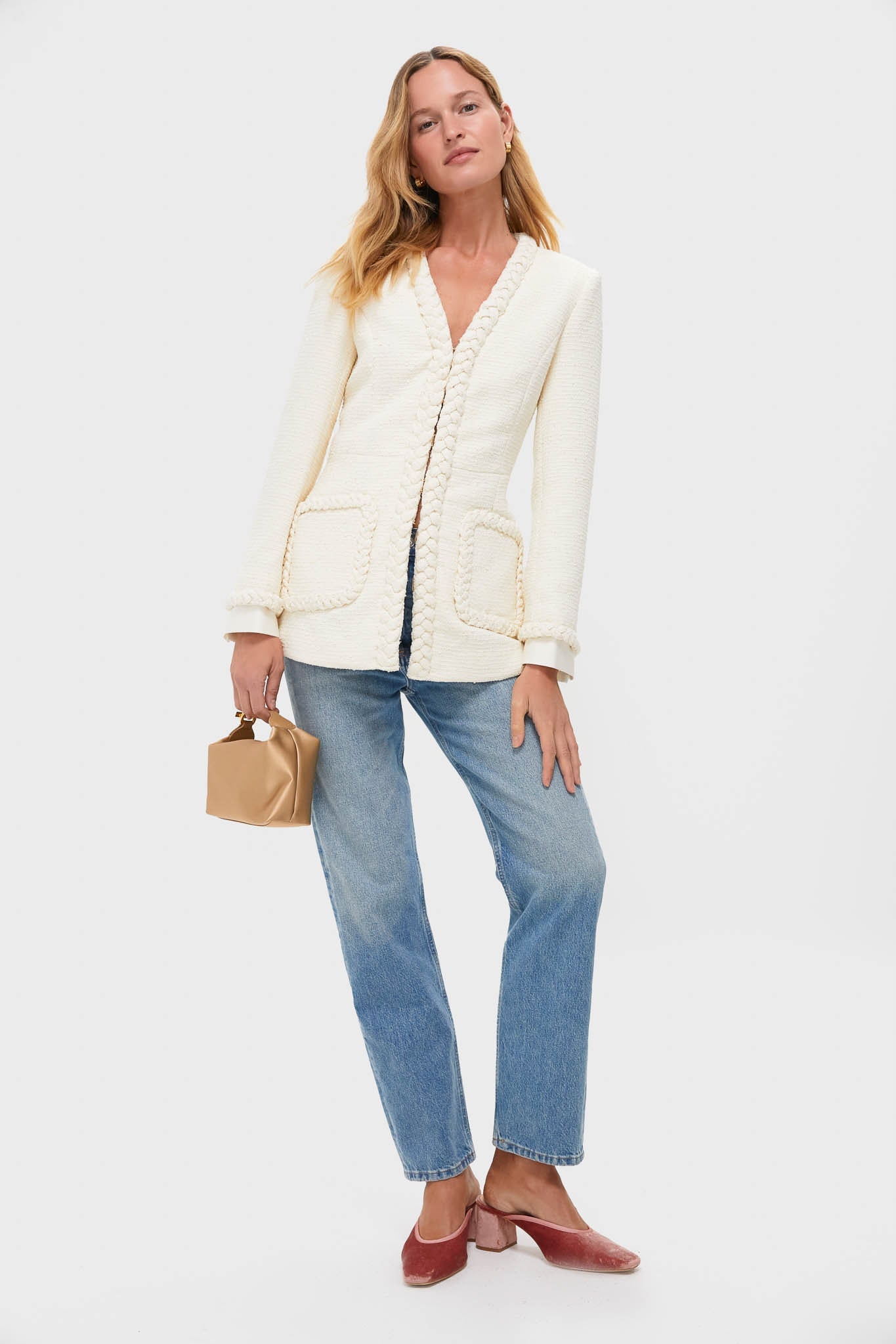 Cream Braided Trim Shay Jacket