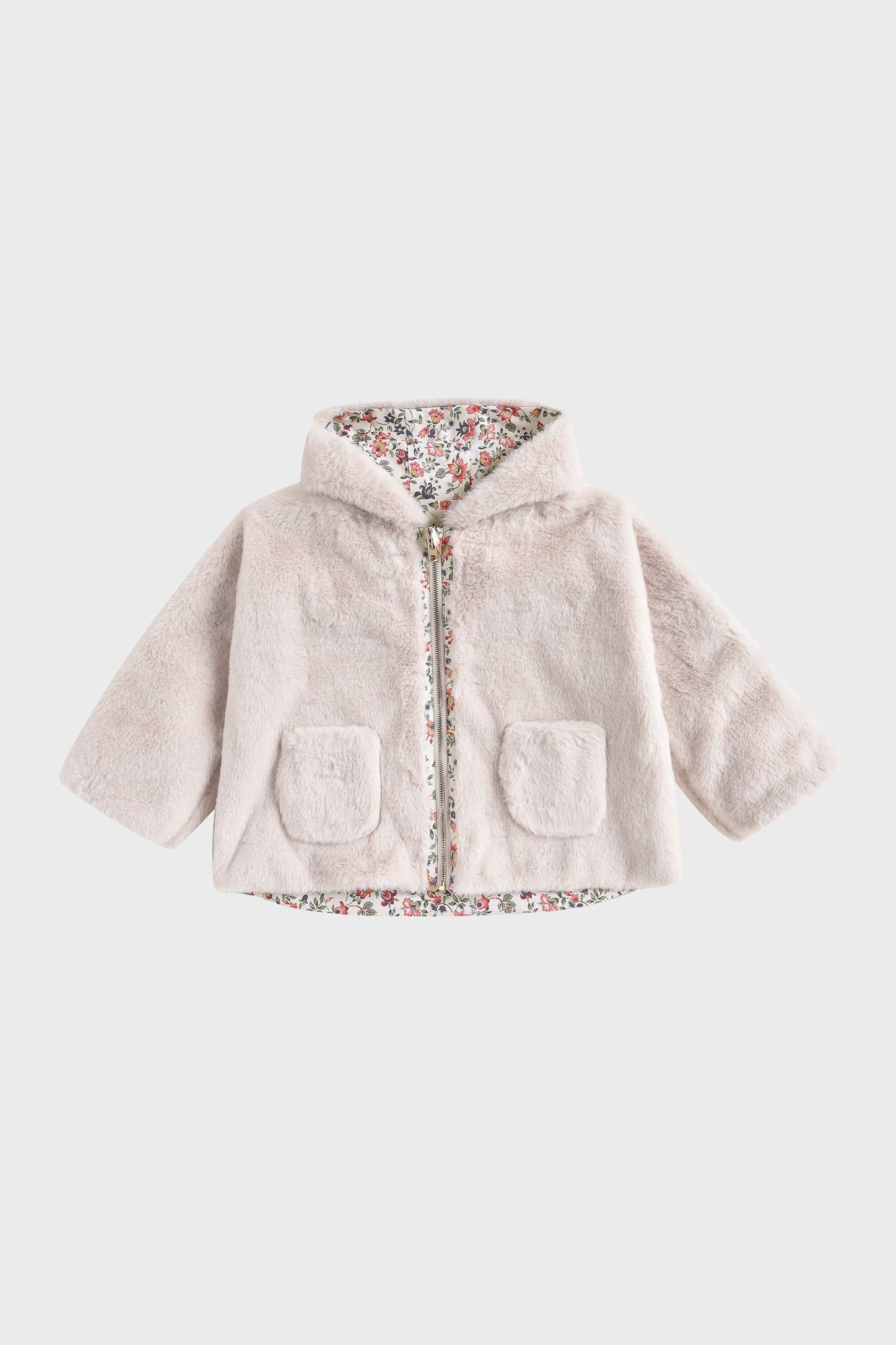 Reversible Coat Felvet Cream Wild Flowers