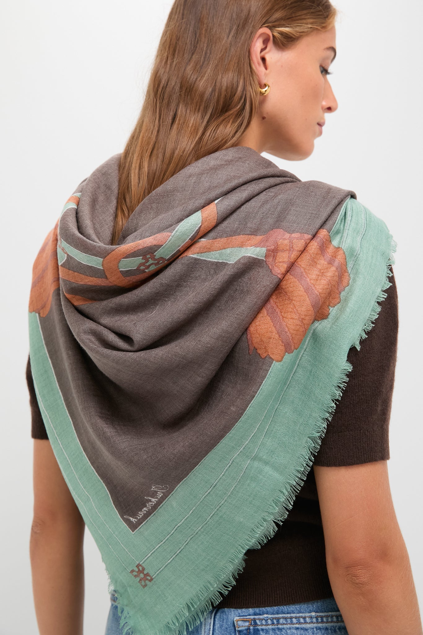 French Tassel Silk Cashmere Blend Large Scarf