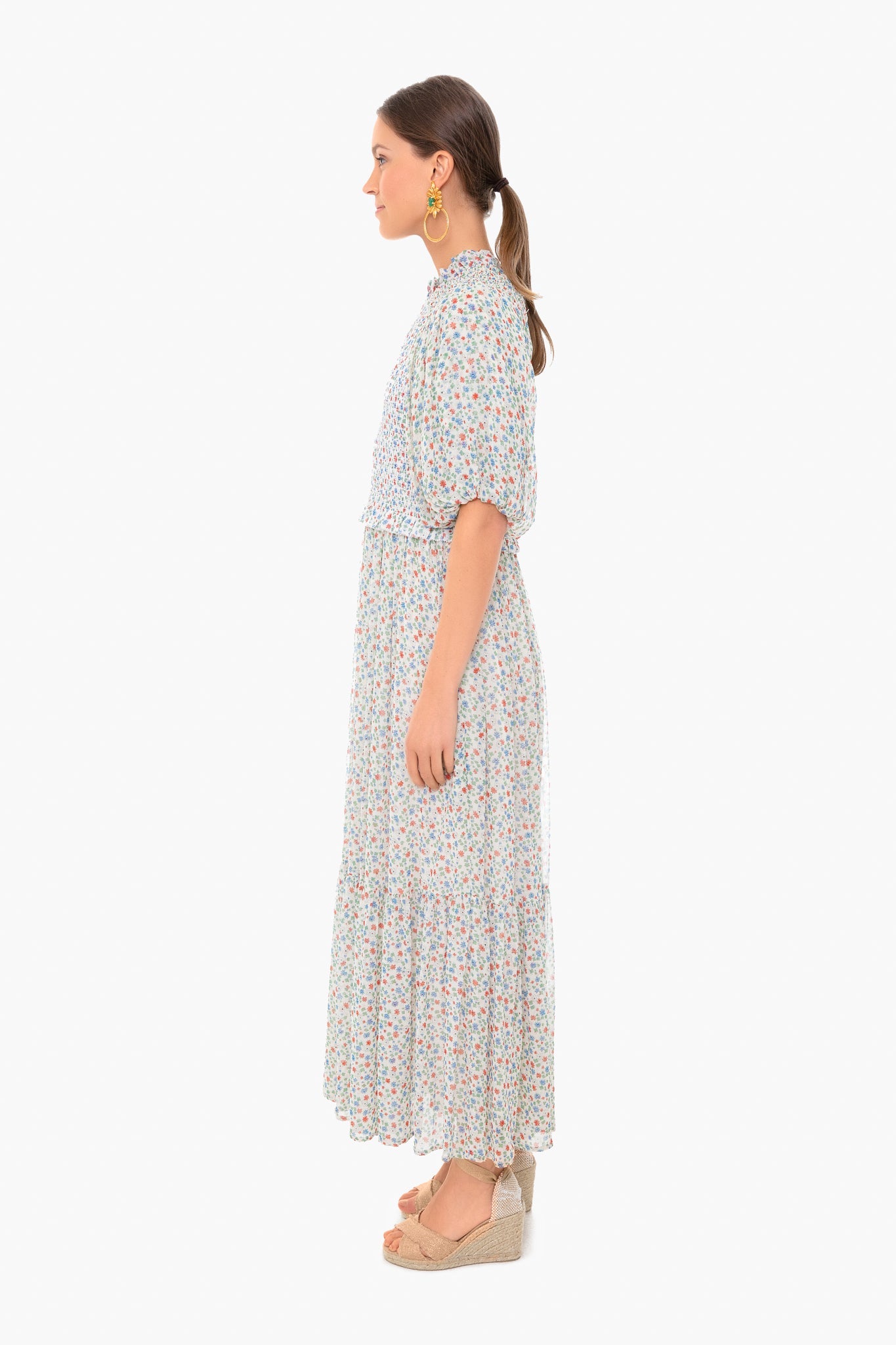 Multi Bubbie Ditsy Bubble Sleeve Maxi