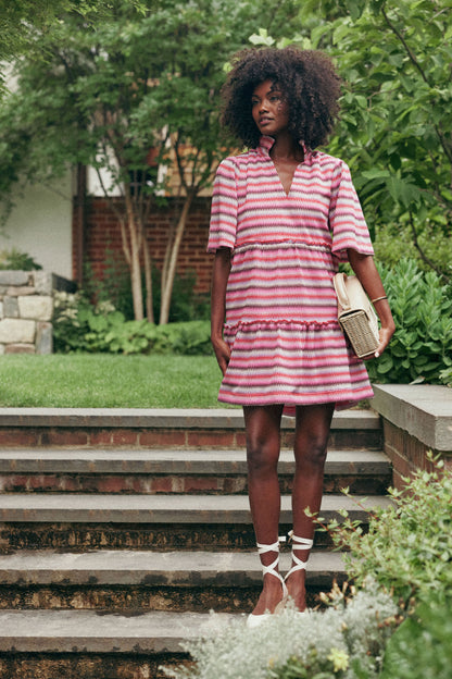 Zigzag Knit Stripe Crawford Dress