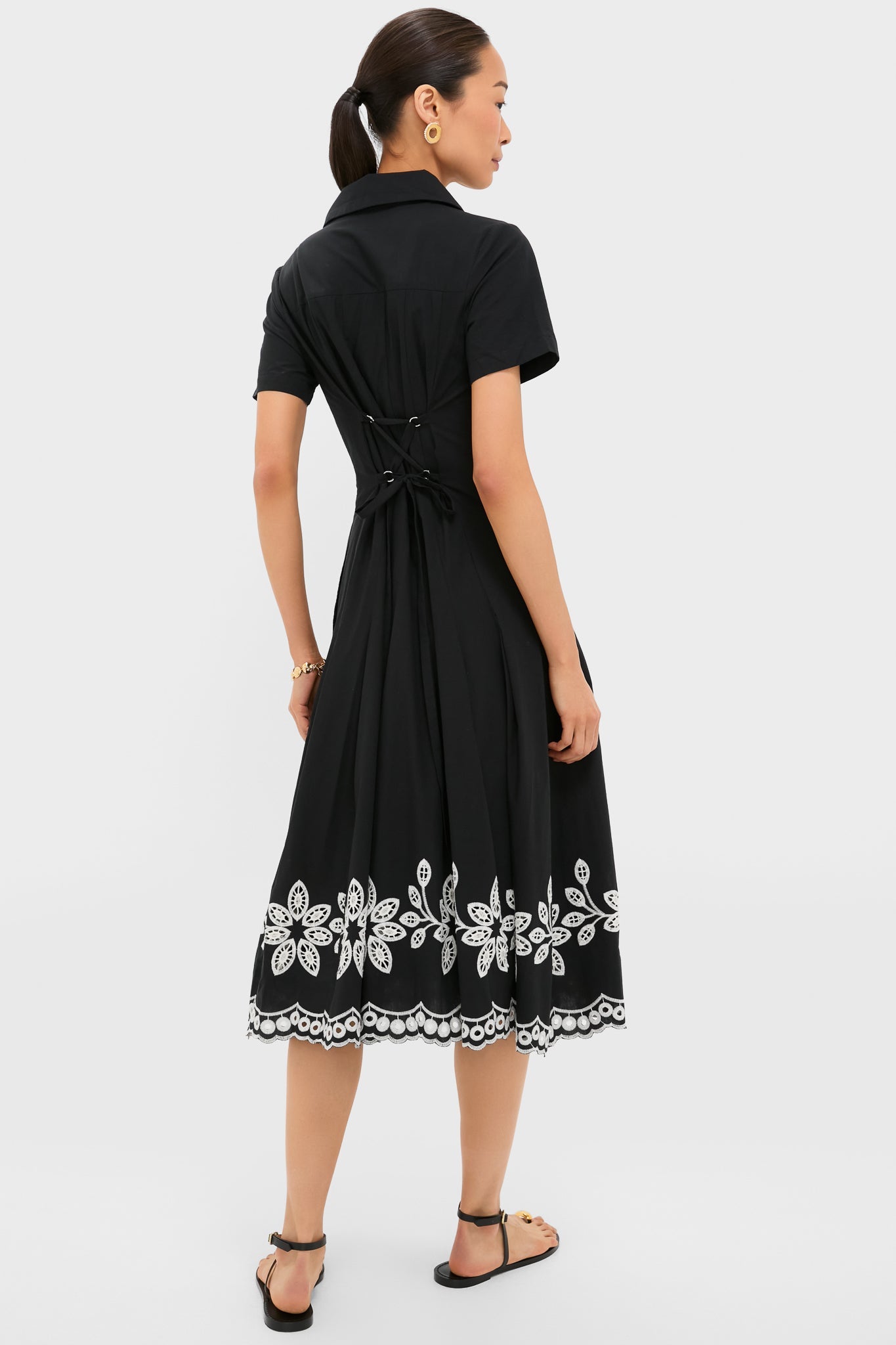 Black Natural Isidora Midi Shirt Dress