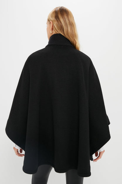 Black Full Zip Huntington Poncho