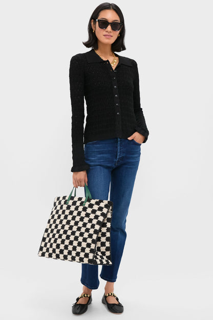 Black Ruby Knit Long Sleeve Polo