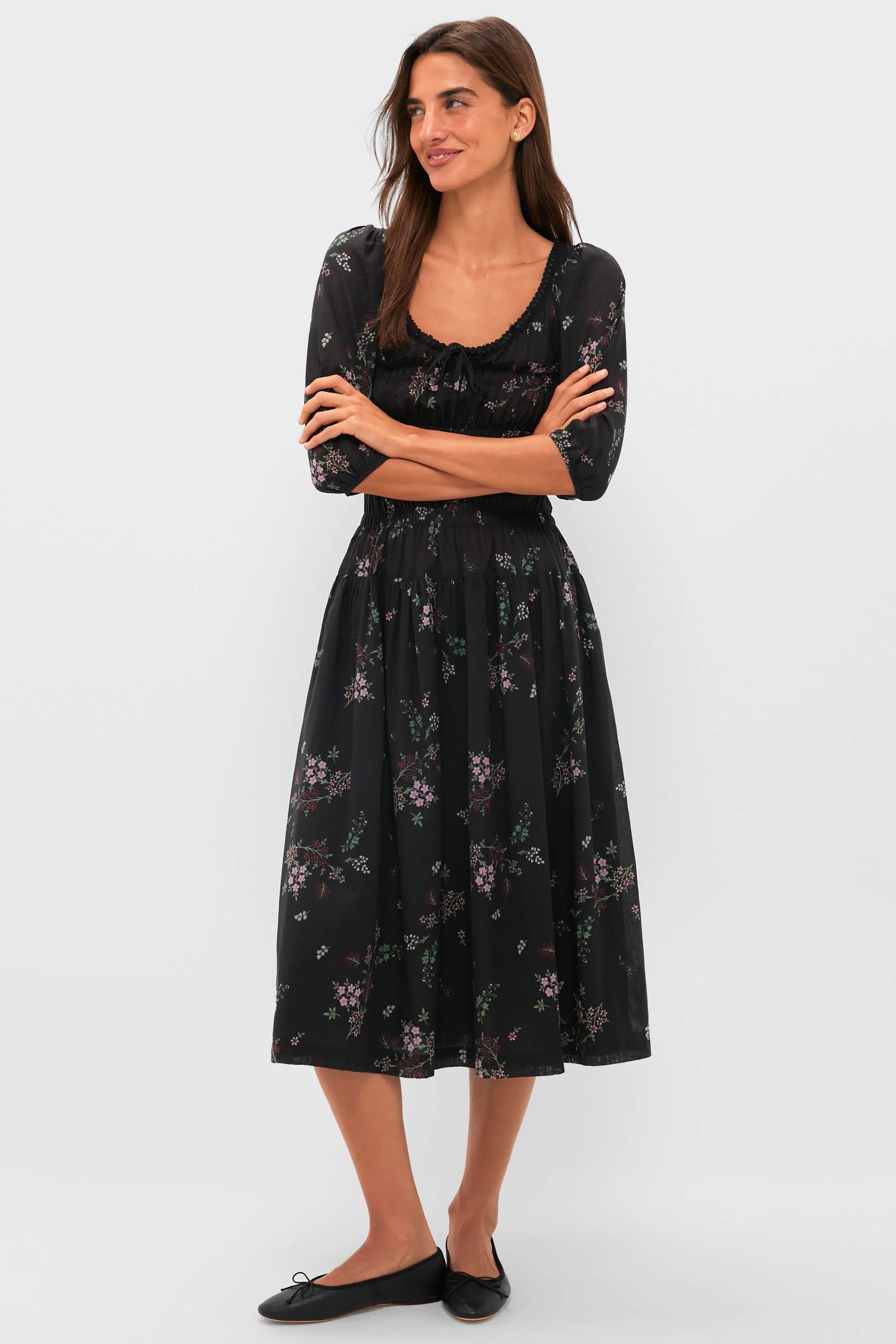 Wildflower Print Andrine Midi Dress