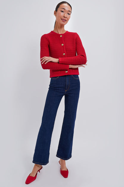 Red Woven Maybourne Cardigan