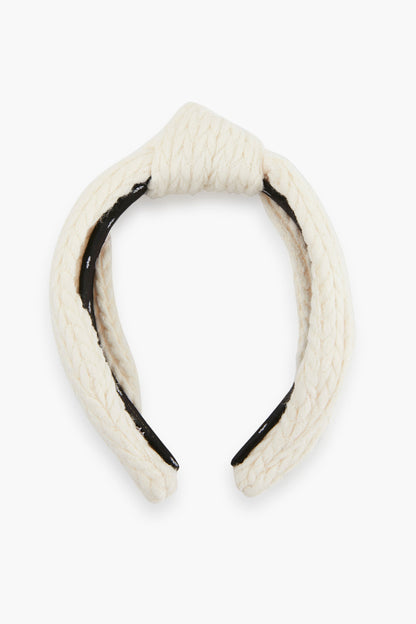Ivory Cable Knit Knotted Headband